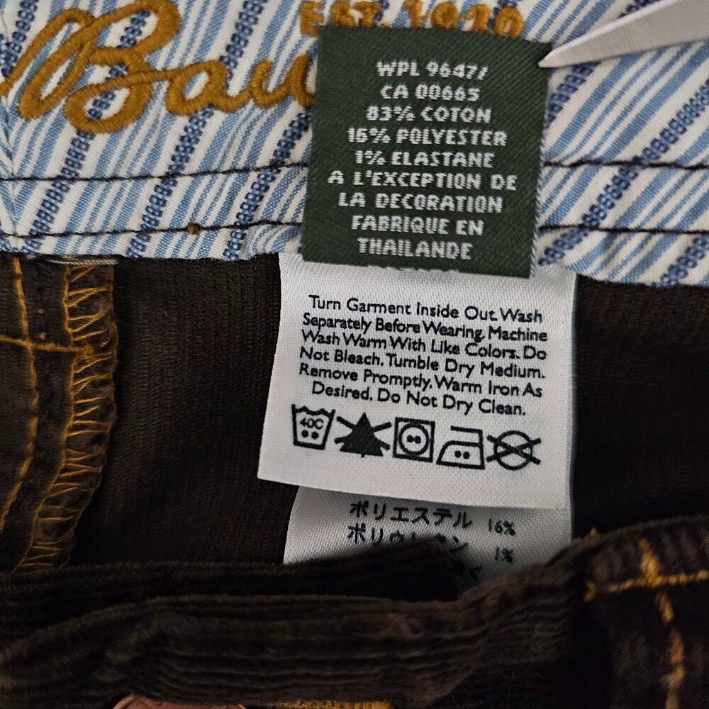 Eddie Bauer Corduroy Vintage Y2K Chocolate Brown A-Line Retro Cotton Blend Skirt - Picture 8 of 9